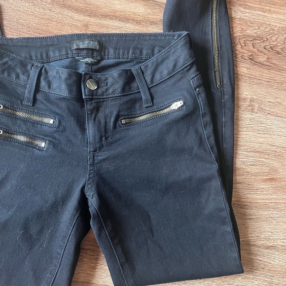 Bebe black moto zip skinny jeans size 25 - Picture 5 of 6